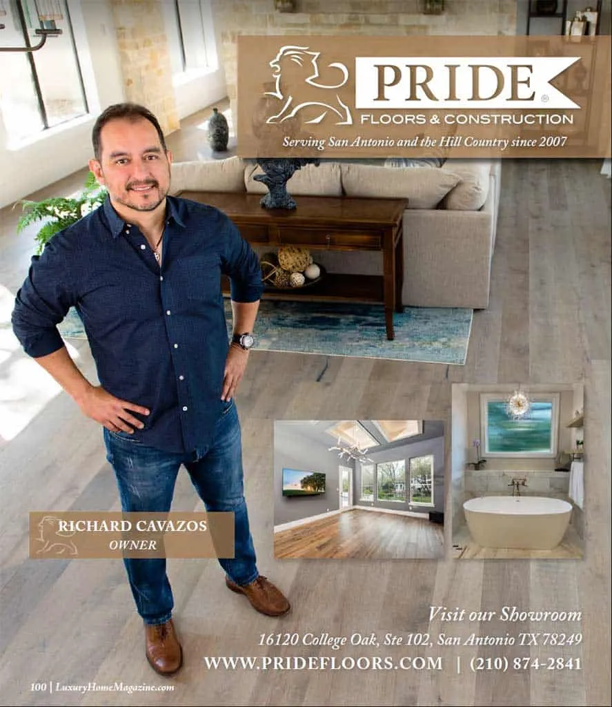 Richard Cavazos, owner of Pride Floors, featured in San Antonio Luxury Home Magazine