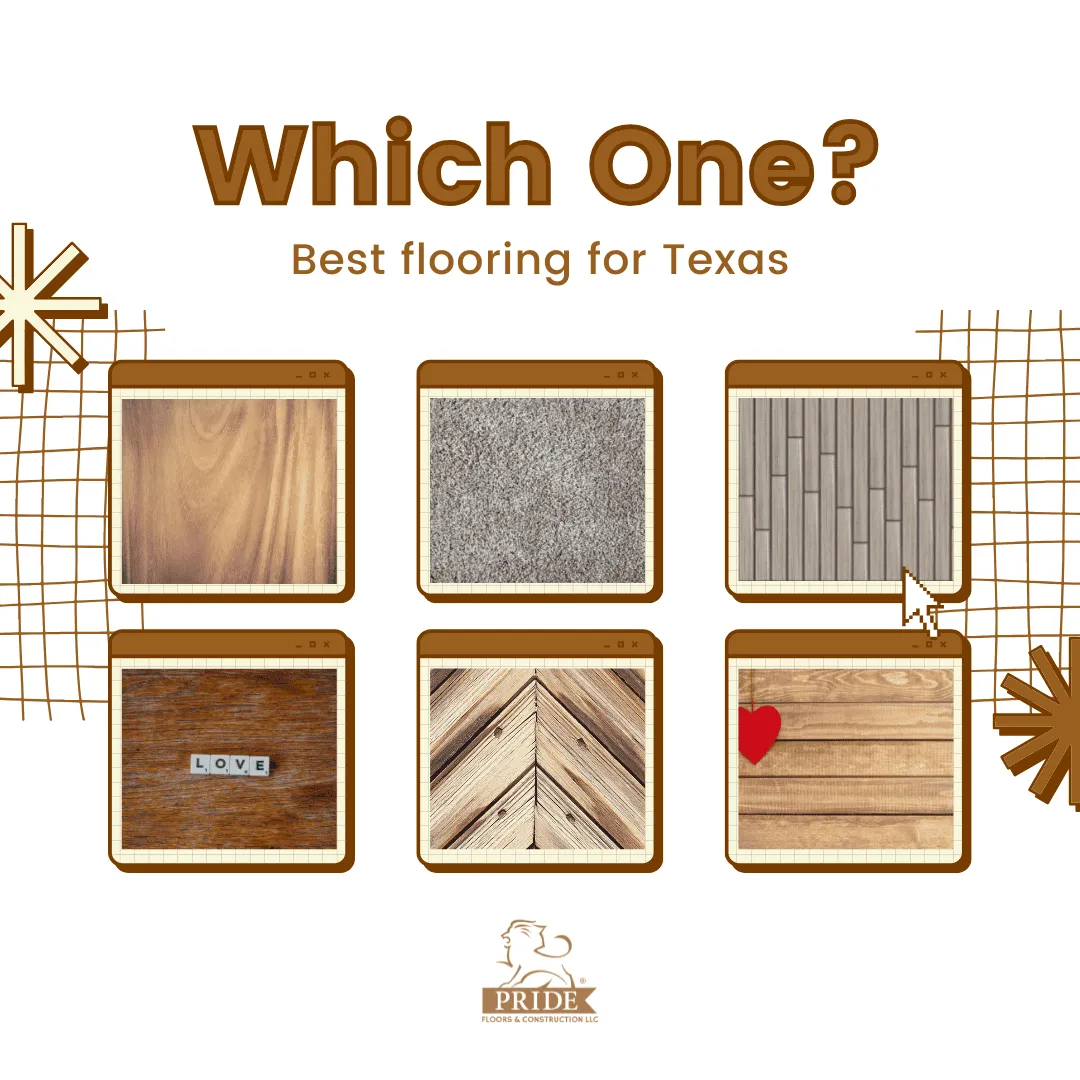 Best flooring options for Texas homes including hardwood, carpet, tile, and luxury vinyl plank