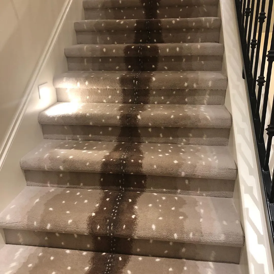 exotic escape chital brown milliken animal print stairs