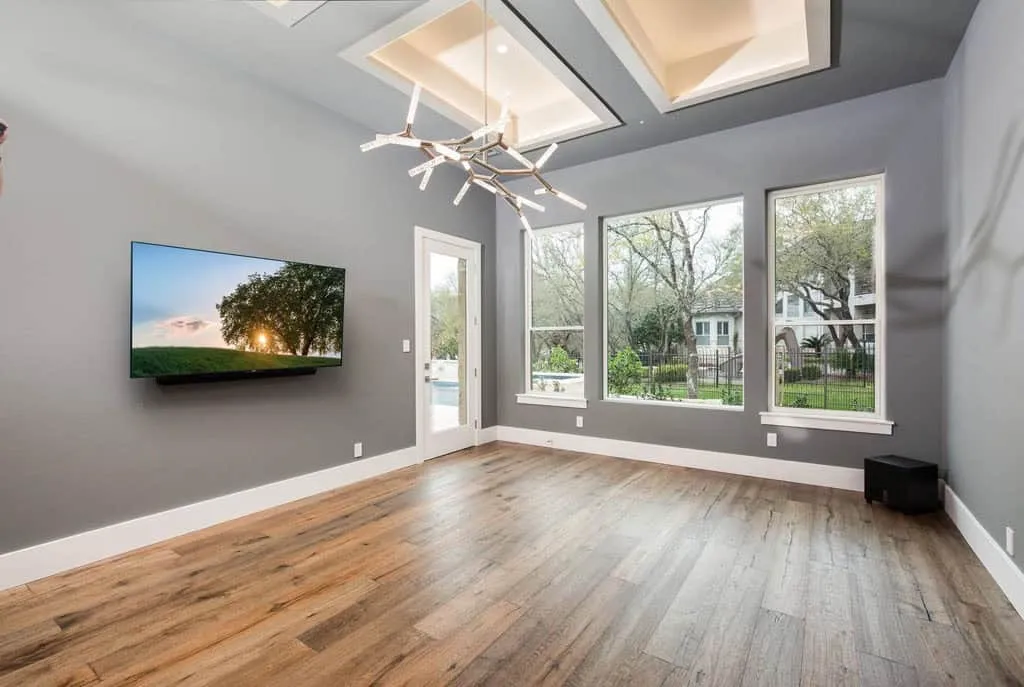 Professional hardwood flooring installation in San Antonio home