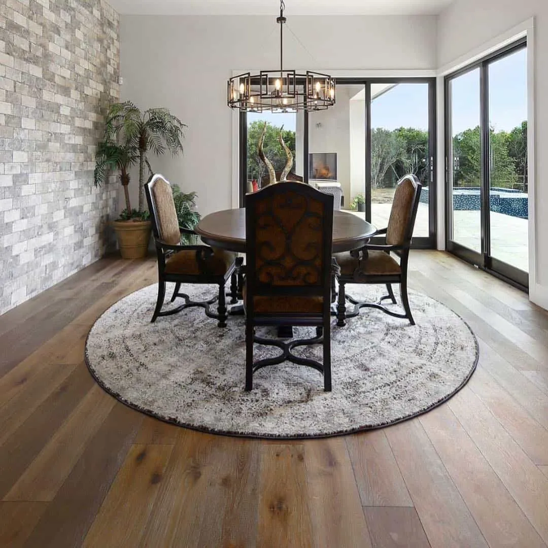 Beautiful French Oak hardwood flooring in San Antonio dining room