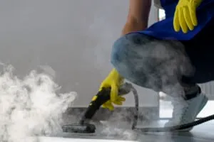 Professional steam cleaning service for hardwood floor maintenance in San Antonio