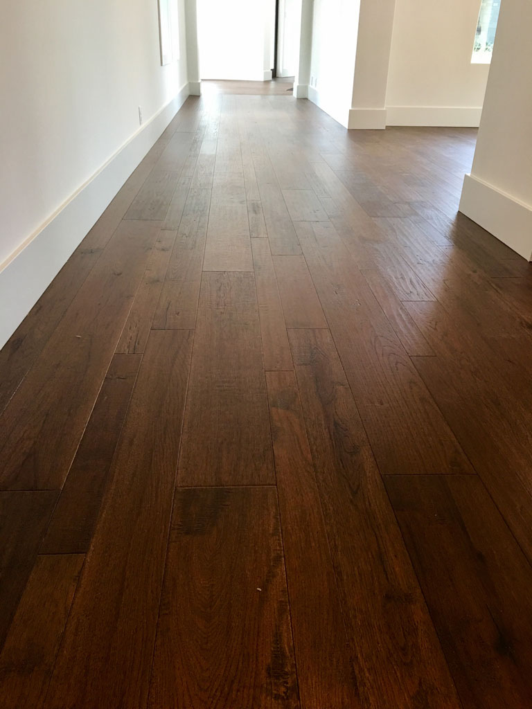Photo of installed hardwood flooring