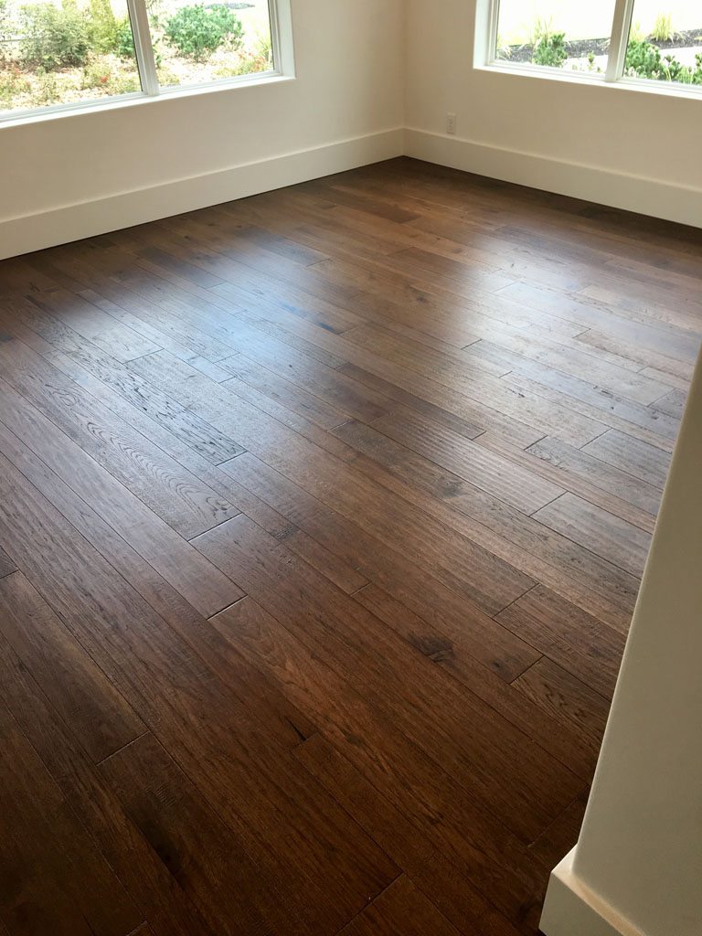 Photo of newly installed hardwood flooring by pride floors