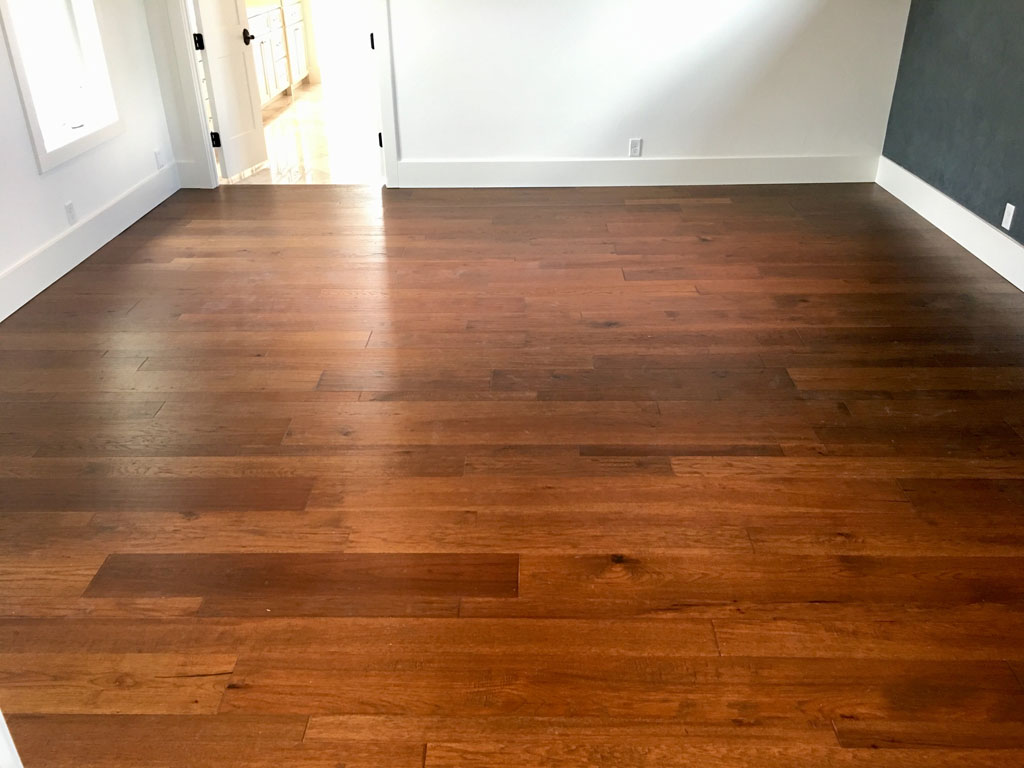 Photo of newly installed hardwood flooring