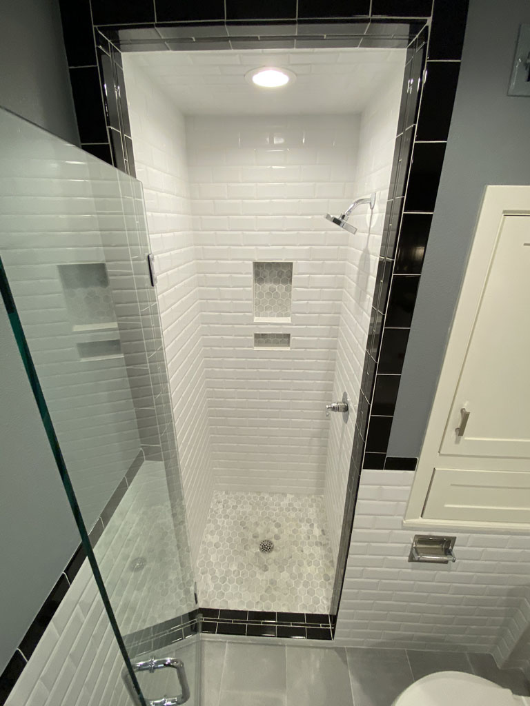 Picture of a bathroom remodel with tile